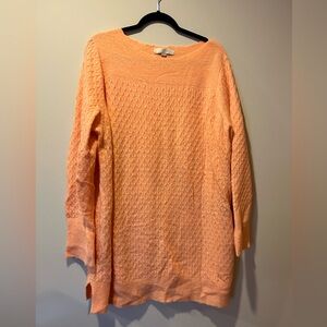 Ann Taylor Loft Plus‎ Size 20 22 Orange Sherbet Peach Pullover Tunic Sweater